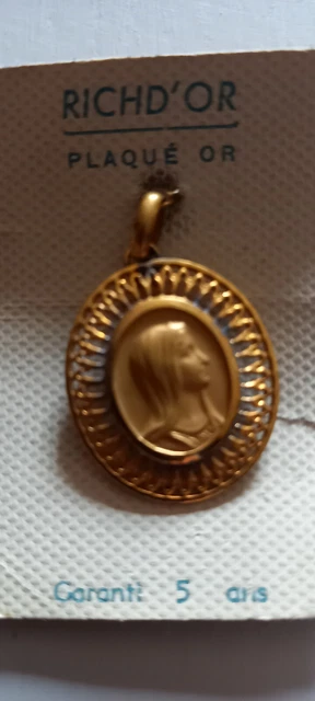 Ancienne Médaille Pendentif Rugby - Plaqué Or - Bijou Sportif Vintage